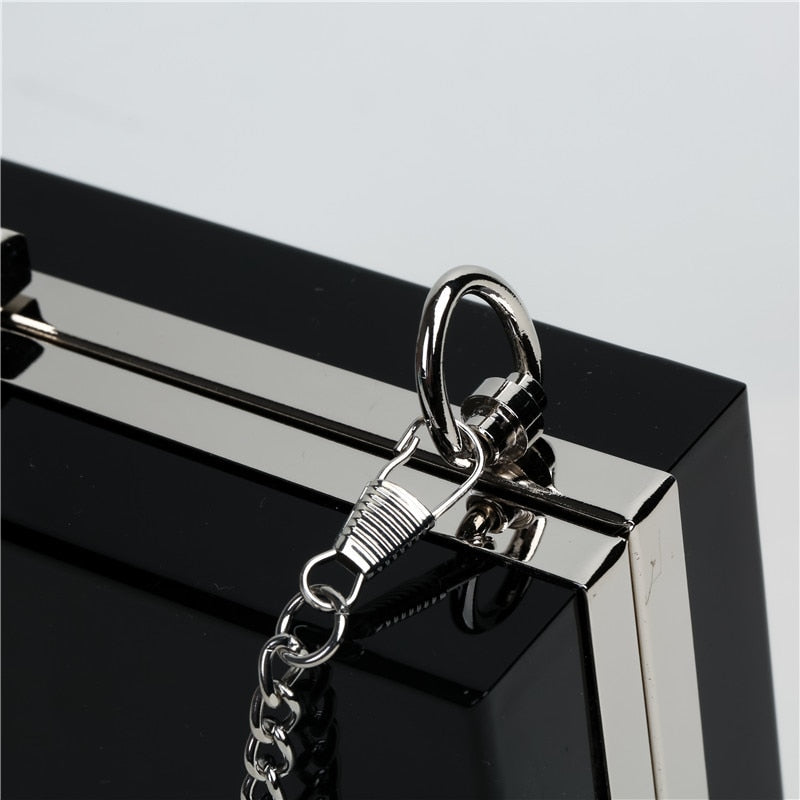 Fashion Black Acrylic Handbags Elegant Clutches Women Messenger Shoulder Bags Party Prom Wedding Evening Bag Bridesmaid bag