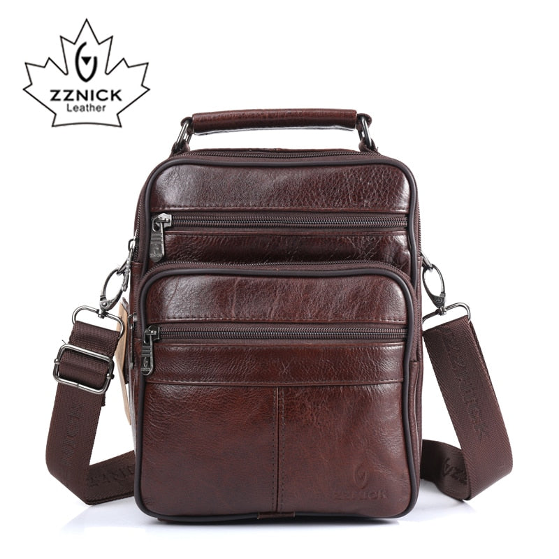 ZZNICK Men Bags Ipad Handbags Sheepskin Leather Male Messenger Purse Man Crossbody Shoulder Bag Men's Travel Bags 8101