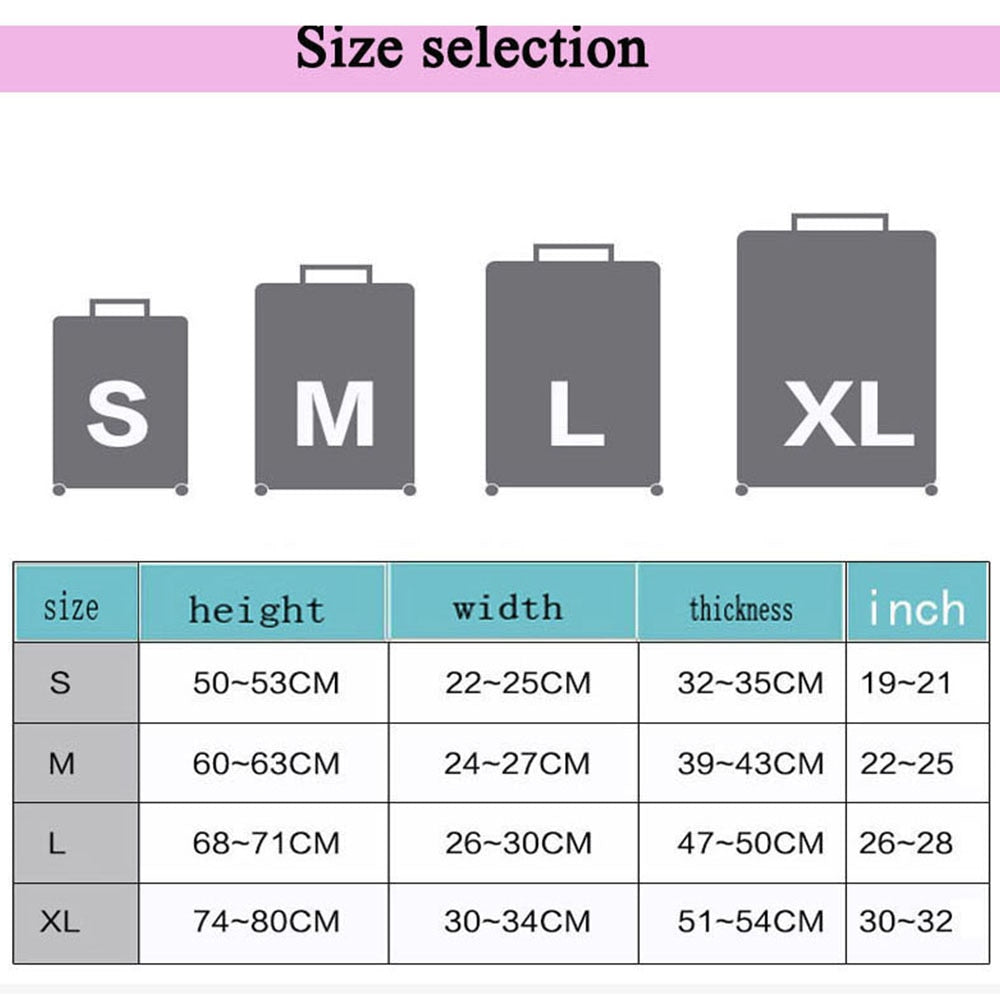 Travel thick elastic protective cover solid color luggage dust cover 9 color optional luggage cover Travel accessories