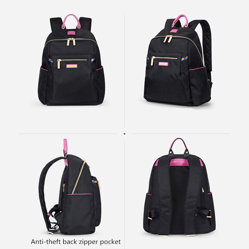 Hanke Women Backpack Fashion Design Waterproof Laptop Back Bag 15" Backpack Bag Black Dropship H6866 H6868