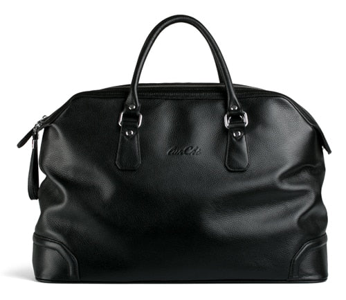 Fashion Men Leather Travel bag Genuine Leather Luggage Bag Men Duffle Bag Overnight Weekend Shoulder Bag Tote handbag Black
