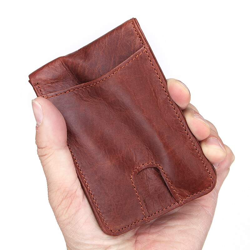 GENODERN Casual Small Wallet for Men Genuine Leather Male Slim Wallets Short Mini Wallet with Card Holder Pocket Purses