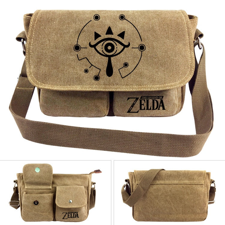 link Zelda Logo Fashion Anime Canvas Shoulder Bags Soft Tote Messenger Handbag Casual Shopping Bag Lady Girls New