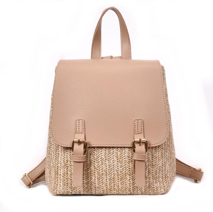 ANAWISHARE Women Backpack Straw School Bags For Teenagers Girls Daily Backpack Laptop Bag Pack Schoolbag Mochila Feminina