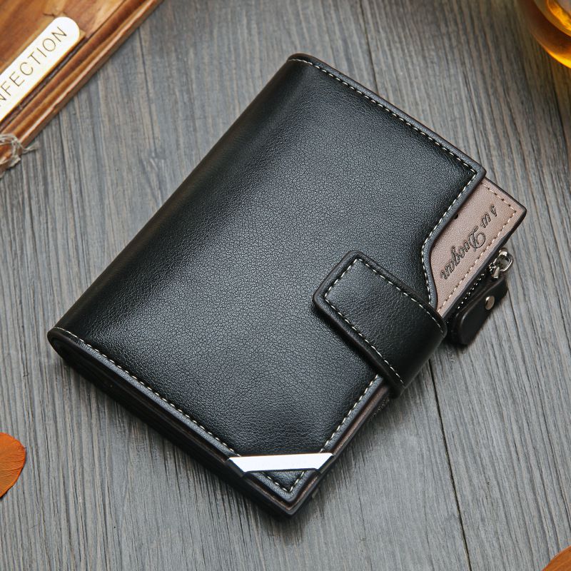 NO.ONEPAUL Vintage Men's Short Wallet Men Genuine Leather Multi-Card Bit Retro Card Holder Clutch Wallets Purses First Layer Re