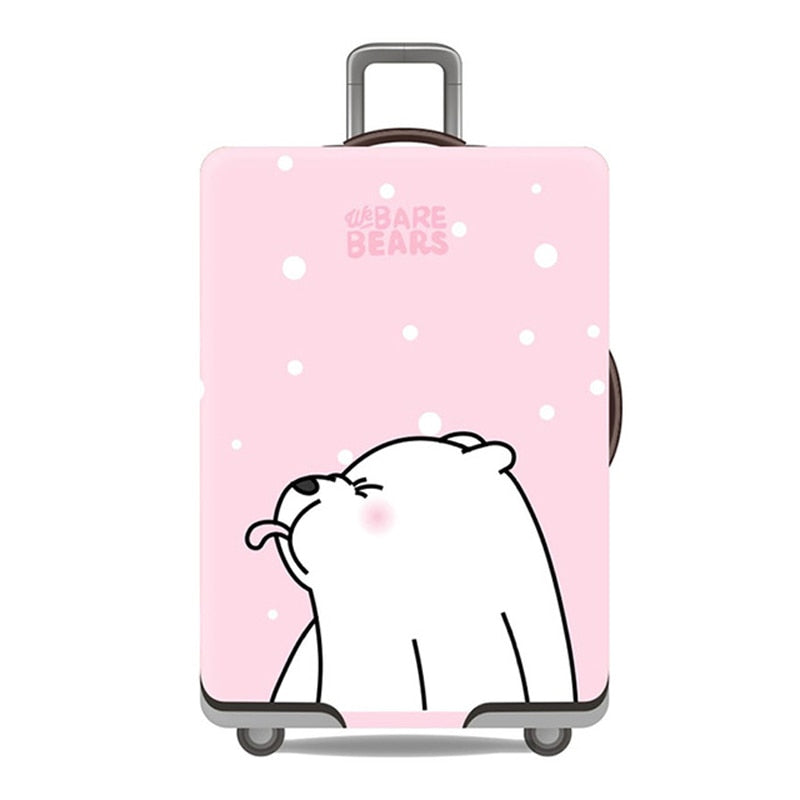 Cute Bear Luggage Cover Travel Suitcase Protector Suit For 18-32 Size Trolley Case Dust Travel Accessories Elasticity Box Sets