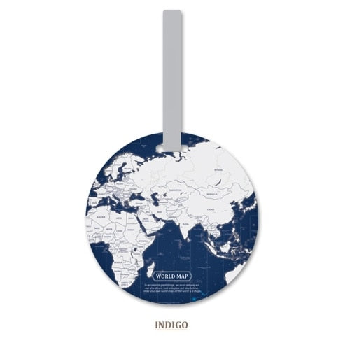 Fashion Map Luggage Tag Women Travel Accessories Silica Gel Suitcase ID Address Holder Baggage Boarding Tag Portable Label N083