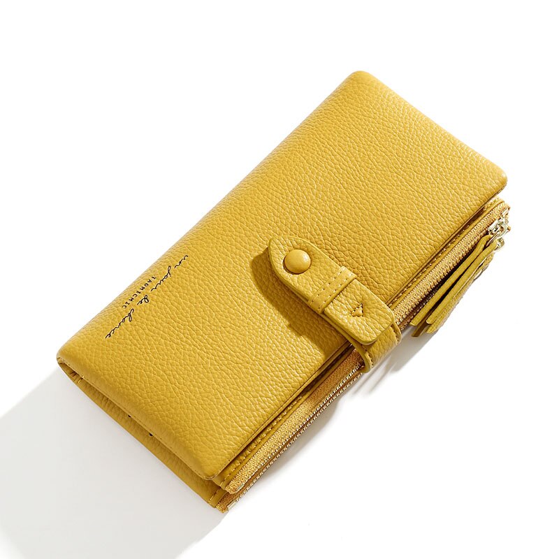 Simple Solid color fold Long Clutch Wallets Women Card Holder soft PU Pleather Zipper Pocket Purse Small Travel Wallet Ladies