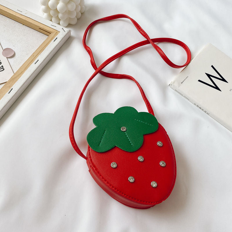 Lovely Children's PU Leather Red Messenger Bag Cute Girls Cartoon Shoulder Bags Princess Accessories Mini Coin Purse Handbags