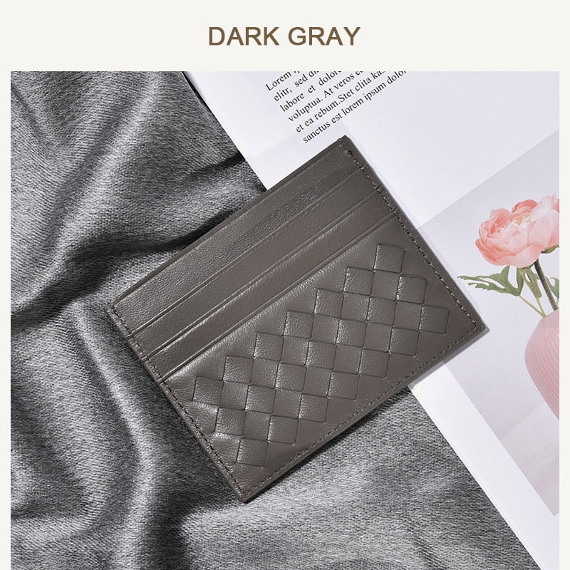 100% Leather Credit Card Men's Ultra-Thin Brand Business Card Multiple Card Slots Anti-Degaussing Simple fashion Women Card bag