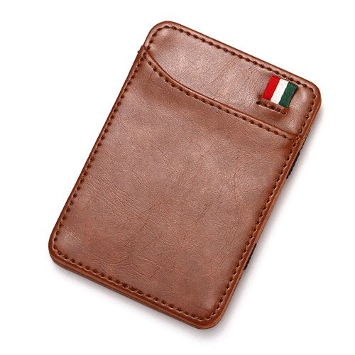 CUIKCA Magic Wallet Thread Unisex Wallet Purse Magic Money Clip Elastic Band Slim Leather Wallet Business ID Credit Card Case