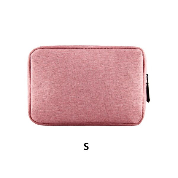 PURDORED 1pc Portable Waterproof USB Cable Earphone Storage Bag Digital Accessories Organizer Bag Unisex Makeup Bag Travel Pouch