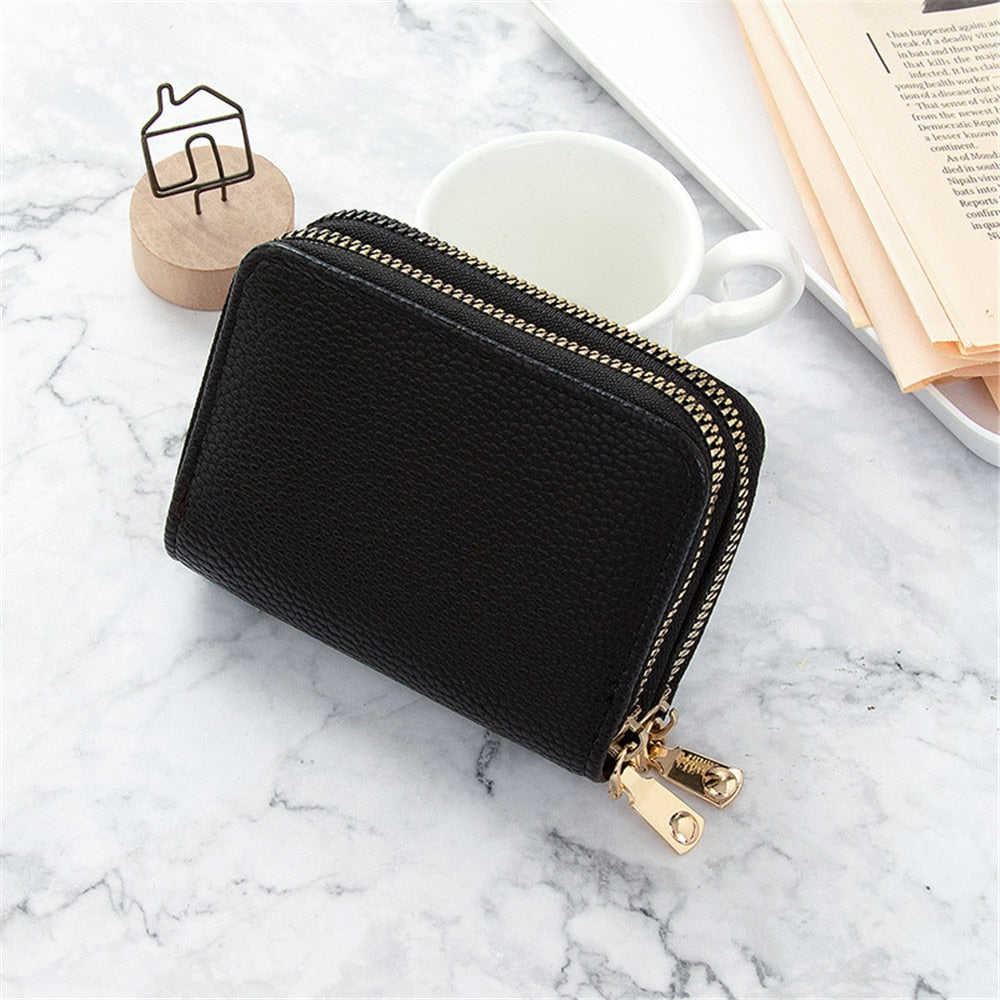 Women Men Wallets Zipper Mini Coin Purse PU Leather Lady Card Holder Men Card Case Multifunctional Leather Casual Purse