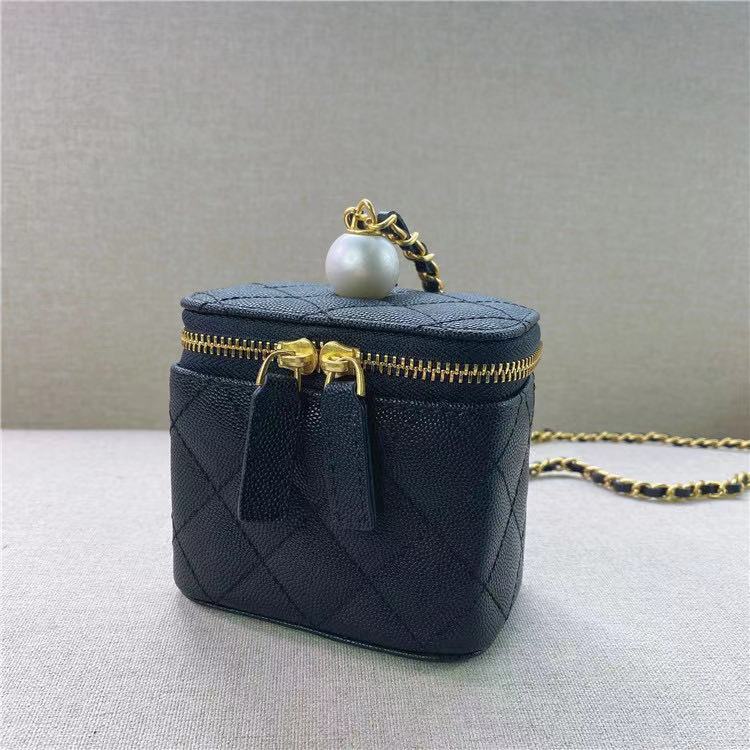 Luxury Designer Real Leather Handbags Chain Shoulder Bags Brand Crossbody Beading Bags Mini Box Bag Purses and Handbags