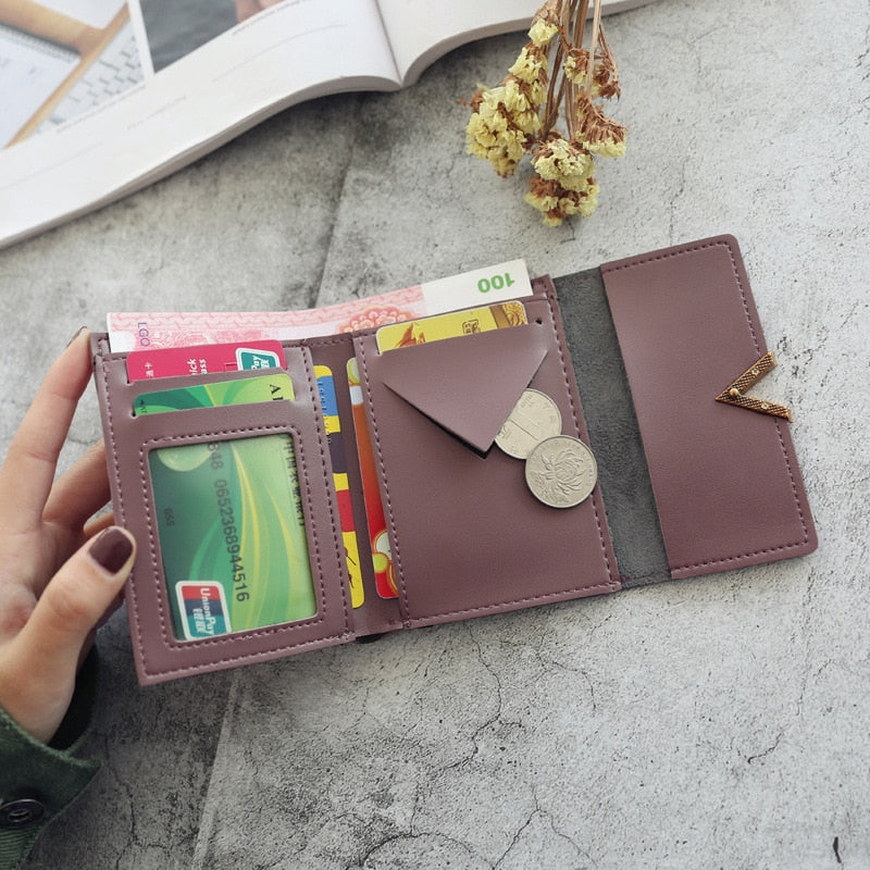 New Women's Wallet Short Women Coin Purse Wallets Card Holder Ladies Small Wallet Female Hasp Mini Clutch Girl Money Bag