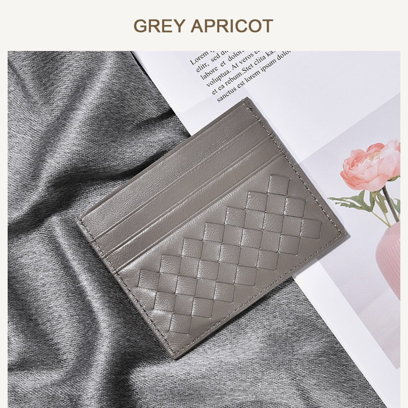 100% Leather Credit Card Men's Ultra-Thin Brand Business Card Multiple Card Slots Anti-Degaussing Simple fashion Women Card bag