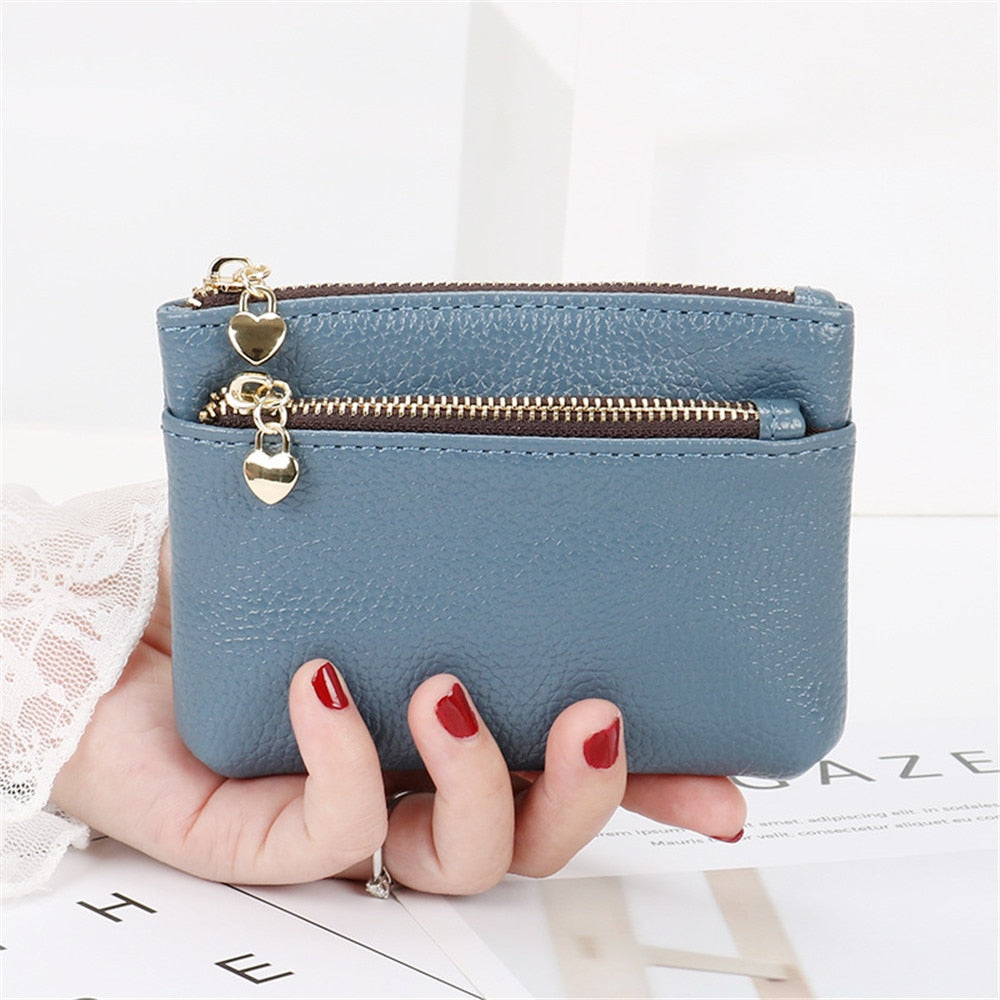 New Leather Coin Purse Women Mini Change Purses Kids Coin Pocket Wallets Key Chain Holder Zipper Pouch Card Holder Wallet