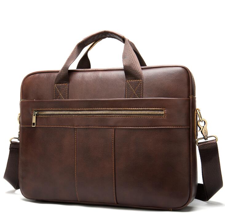 Genuine Leather business briefcase single shoulder crossbody bags men's bag simple large-capacity portable briefcase