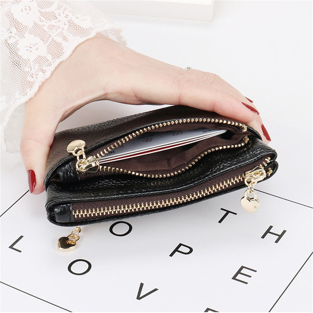 New Leather Coin Purse Women Mini Change Purses Kids Coin Pocket Wallets Key Chain Holder Zipper Pouch Card Holder Wallet