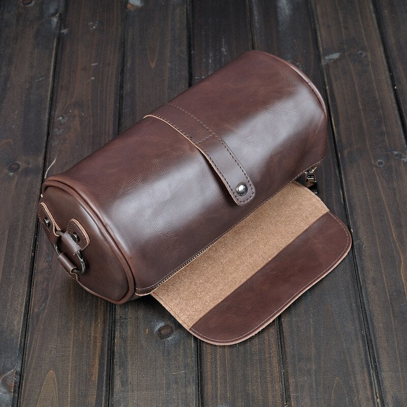 GUMST Brand Hot Sale Bucket Men Bags Vintage Small Shoulder Bag Pu Leather Mens Messenger Bag Cylinder Men's Crossbody Bags Male