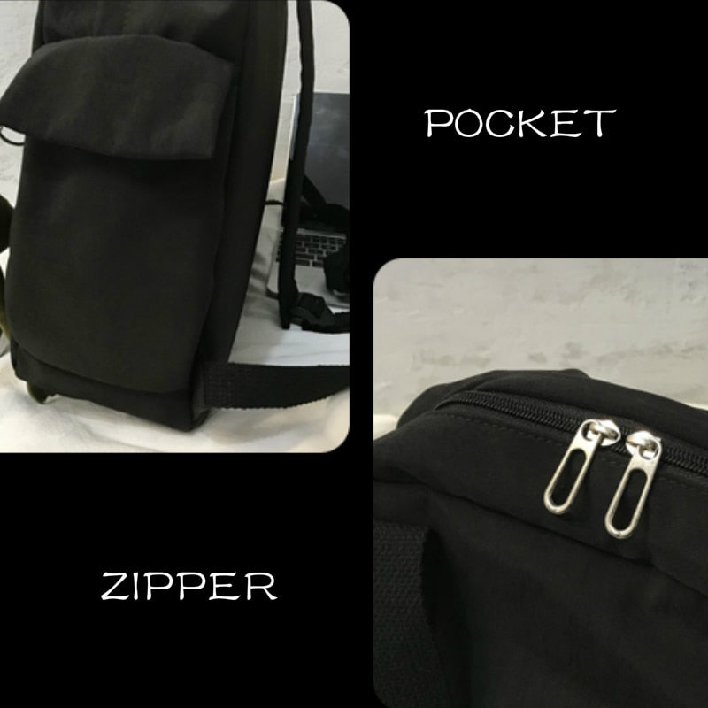 Backpacks Women Nylon Students Multi-pockets Safari-style Harajuku Ins Leisure Large Capacity Travel Bags Teenagers Chic Trendy