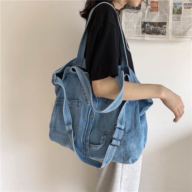 Denim Shoulder Hand Bag for Woman Shoulder Bag Crossbody Casual Jeans Bags Women Handbags Denim Bag