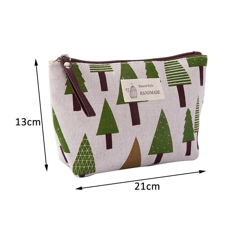 Women Plaid Makeup Bag Fashion Cotton Zipper Pouch Multipurpose for Women Travel Bath Cosmetic Bags Organizer Toiletry Wash Bag