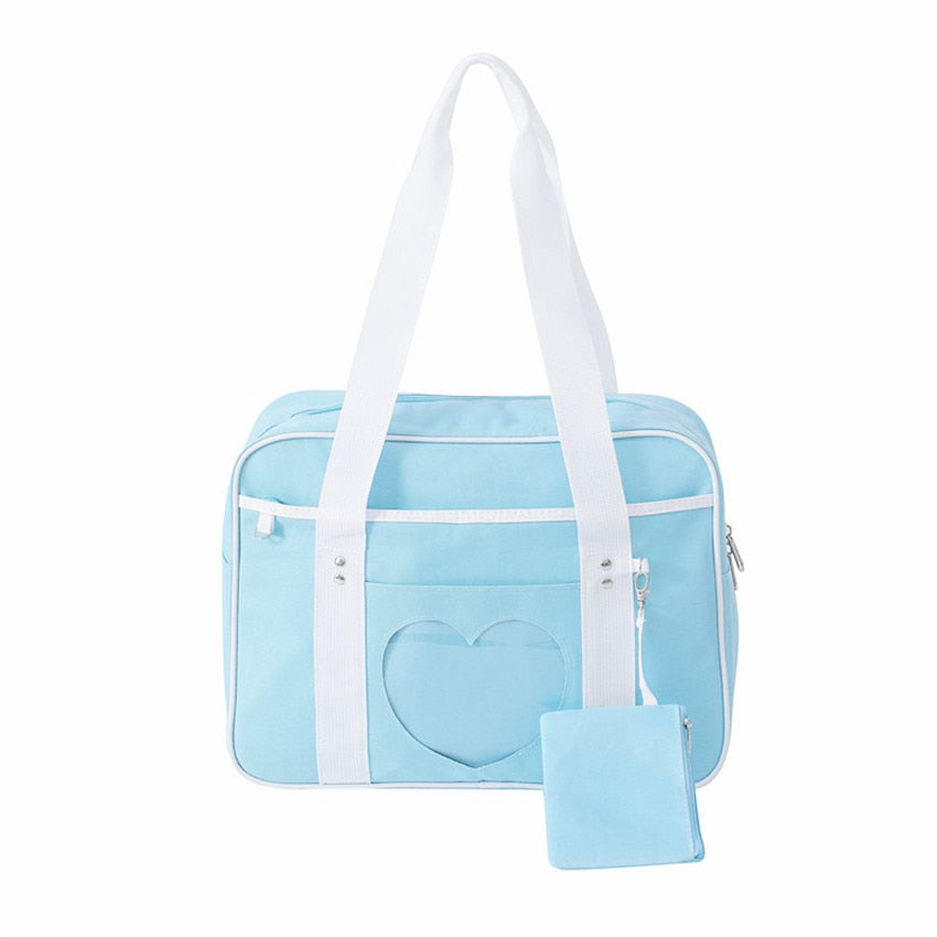 Japanese Preppy Style JK Pink Uniform Shoulder School Bags For Women Girls Canvas Large Capacity Casual Luggage Handbags Totes