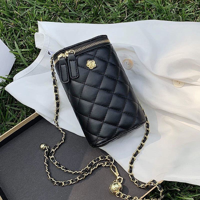 с доставкой Luxury Quilted PU Leather Crossbody Bags Women Cute Shoulder Tote Female Lady Elegant Branded Chain Purses