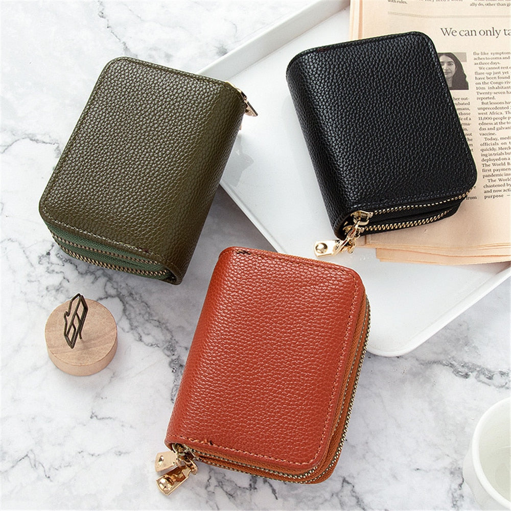 Women Men Wallets Zipper Mini Coin Purse PU Leather Lady Card Holder Men Card Case Multifunctional Leather Casual Purse