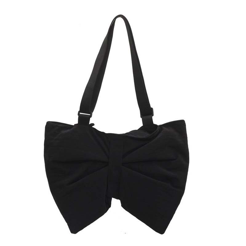 Solid Color Big Bow-Knot Shoulder Bags for Women Chic Luxury Designer Handbags Office Ladies Casual High Capacity Messenger Bag