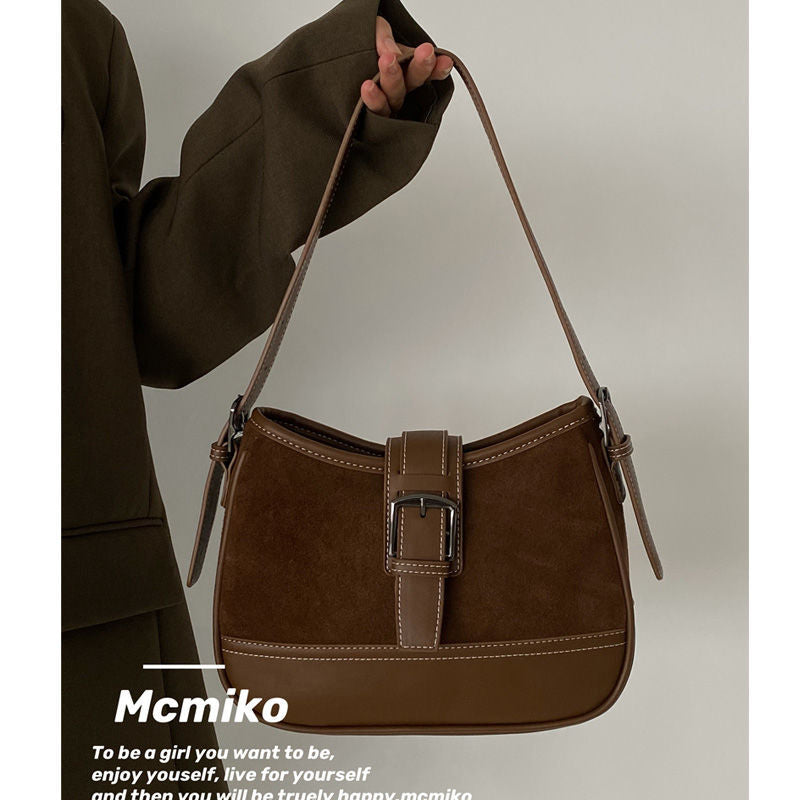 Shoulder Bags Women High Quality Brown Autumn Winter All-match Ladies Luxury Design Zipper Vintage Underarm Korean Ins Handbags