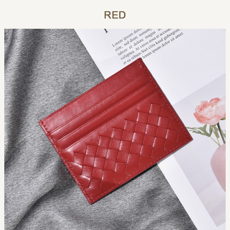 100% Leather Credit Card Men's Ultra-Thin Brand Business Card Multiple Card Slots Anti-Degaussing Simple fashion Women Card bag