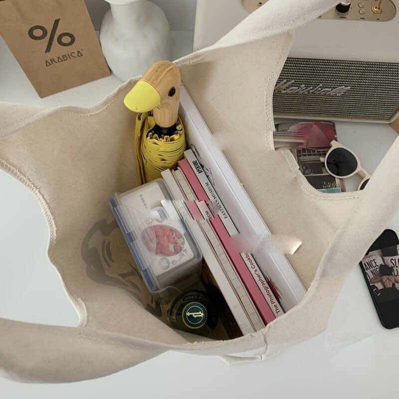 New Fashion Canvas Women Handbag Large Capacity Shoulder Bag Casual Printing Student Bag Shopping Tote Bag Shoulder Bag