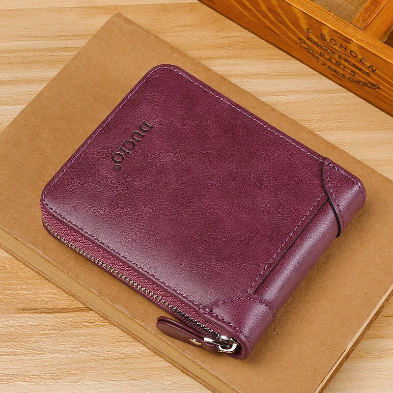 New Vintage Short Mens Wallet High Quality Business Purses Retro Small Leather Wallet Men Luxury Card Holder Zipper Coin Purse