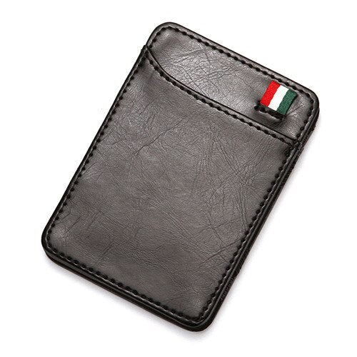 CUIKCA Magic Wallet Thread Unisex Wallet Purse Magic Money Clip Elastic Band Slim Leather Wallet Business ID Credit Card Case