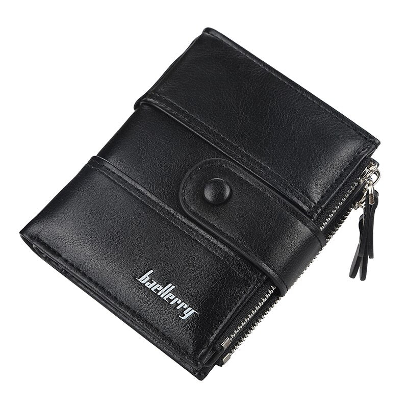New Business Men Wallets Zipper Card Holder High Quality Male Purse New PU Leather Vintage Coin Holder Men Wallets