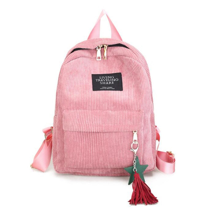 Women Mini Corduroy Backpack Female Eco Simple Canvas Backpacks Ladies Elegant Small Travel Bags Backpack For Teenage Girls