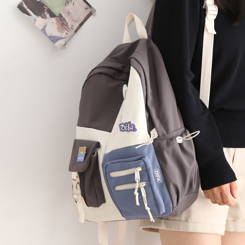 DIEHE Women Backpack Waterproof Nylon School Backpack for Teenage Girls Ladies Rucksack Girl Book Bag Mochila Backpack School