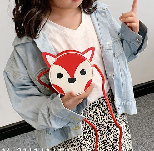 Lovely Children's PU Leather Red Messenger Bag Cute Girls Cartoon Shoulder Bags Princess Accessories Mini Coin Purse Handbags