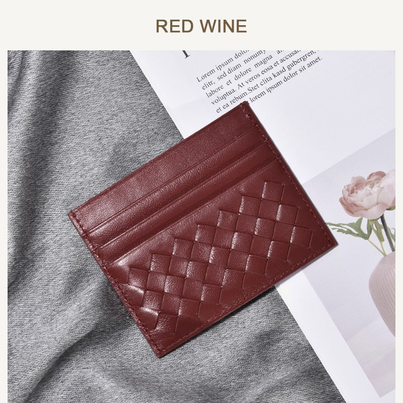 100% Leather Credit Card Men's Ultra-Thin Brand Business Card Multiple Card Slots Anti-Degaussing Simple fashion Women Card bag