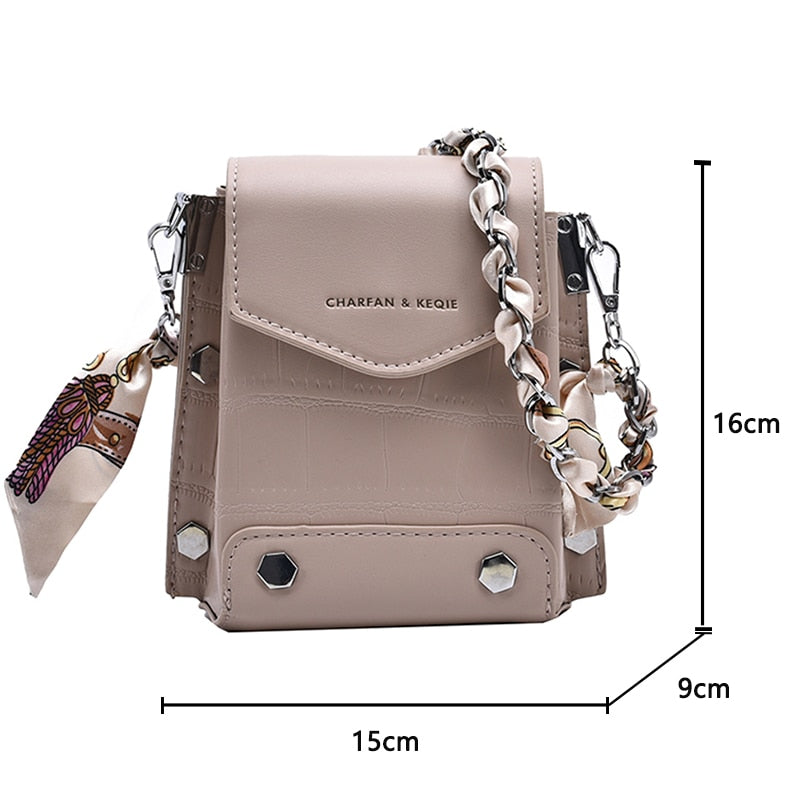 с доставкой Rivets PU Leather Crossbody Bags For Women Shoulder Handbags and Purses Female Travel Cross Body Bag