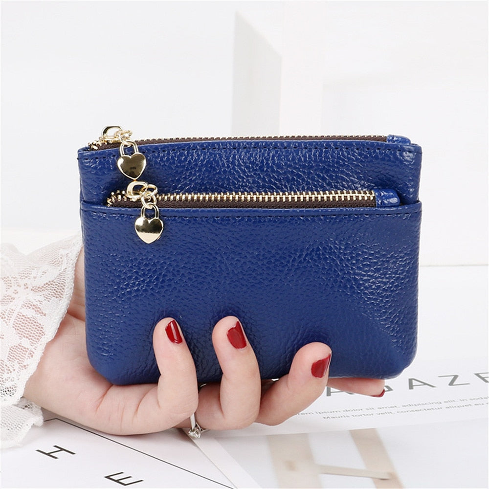 New Leather Coin Purse Women Mini Change Purses Kids Coin Pocket Wallets Key Chain Holder Zipper Pouch Card Holder Wallet