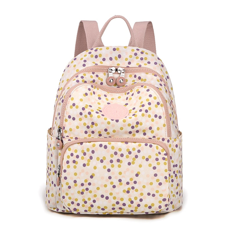 Fashion High Quality Nylon Women's Backpack New Flower Pattern Design Ladies Travel Backpack Shoulder Bag Mochilas De Mujer Sac