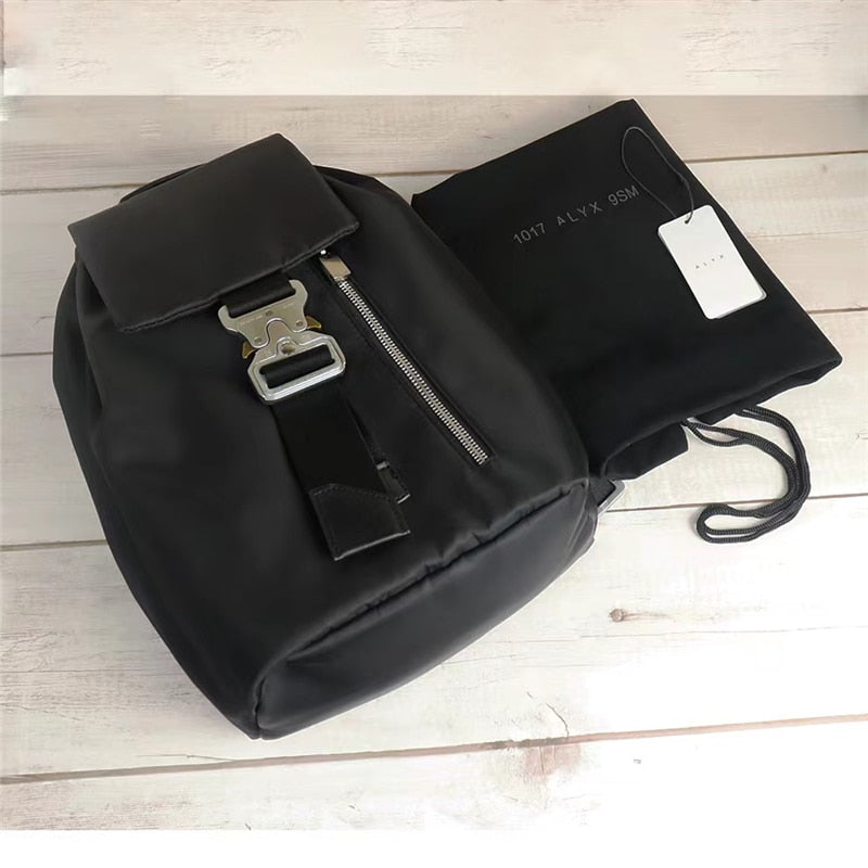 Black ALYX Backpacks Men Women 1:1 High Quality Bag Adjustable Shoulders 1017 9SM Alyx Bags Etching Logo Buckle