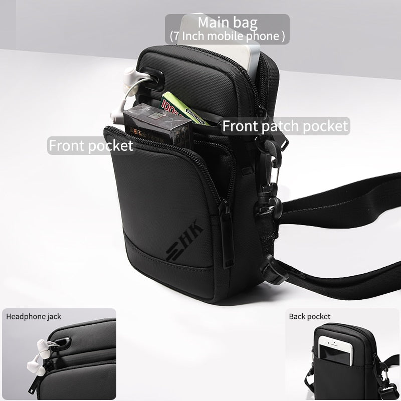 HcanKcan Men's Bag Luxury Men Shoulder Bag For 9.7" iPad Casual Crossbody Bags High Quality Male Purse Phone Men's Chest Pack