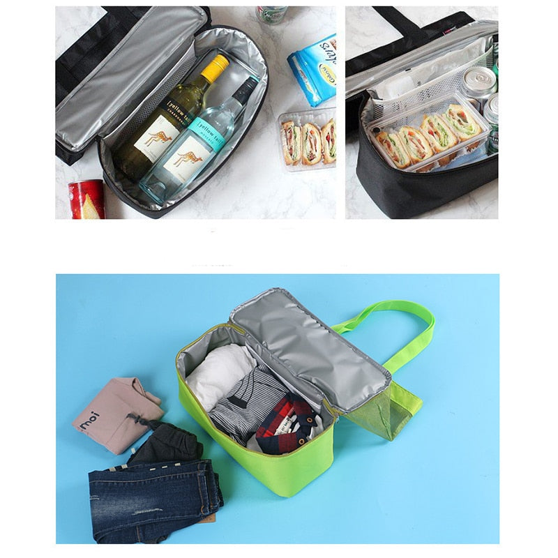 High Capacity Women Mesh Transparent Bag Double-layer Heat Preservation Large Picnic Beach Bags