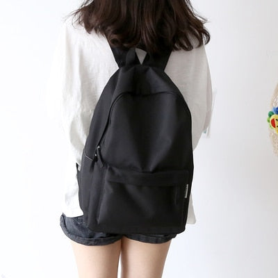 Simple Classic Designe Canvas Women Backpack School Student Book Bag Leisure Travel Young