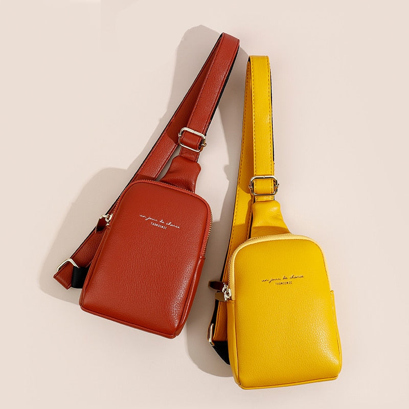 NEW Women's Chest Pack Bag Hip Hop Banana Belt Bag Mini High Quality Crossbody Bags Female PU Leather Waist Bags Purse Pocket