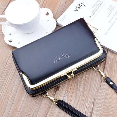 Women Bag Big Screen Phone Bag Women's Wallet Long Zipper Shoulder Bag Fashion Messenger Bag Coin Purse Leather Crossbody Wallet